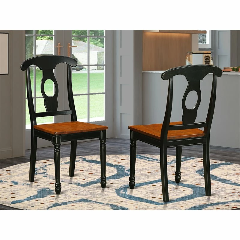 Wholesale 😉 East West Furniture Napoleon 10" Wood Dining Chairs In Black/Cherry (Set Of 2) ⌛ 4 Wholesale 😉 East West Furniture Napoleon 10" Wood Dining Chairs In Black/Cherry (Set Of 2) ⌛ - Image 2