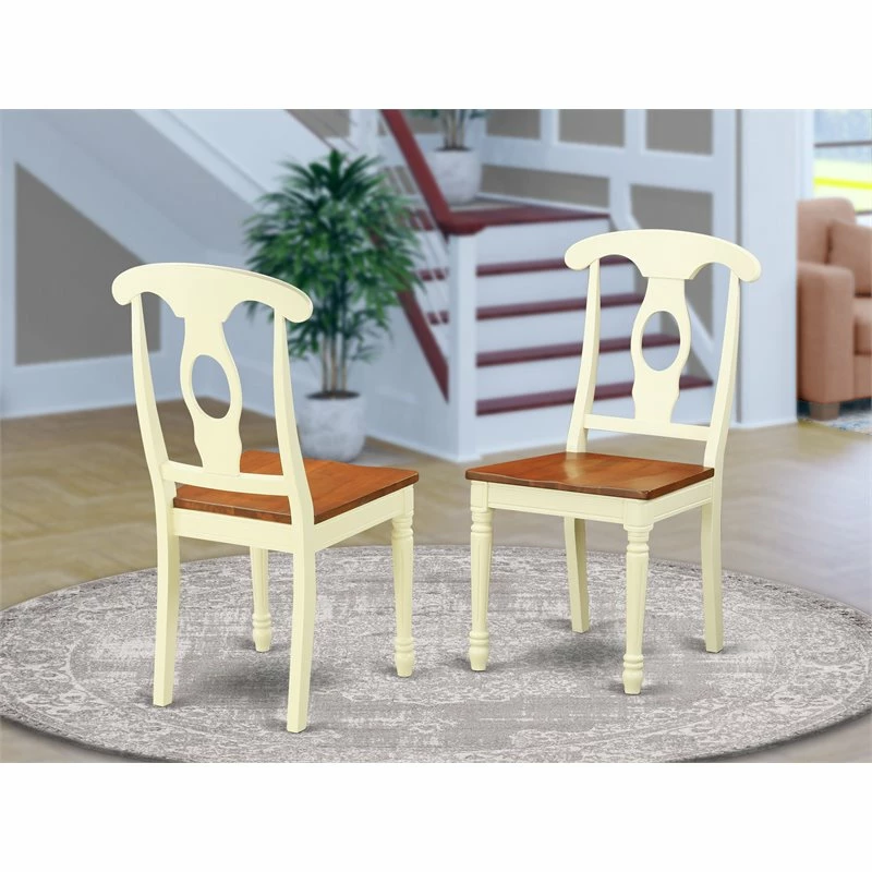 Best Sale ⭐ East West Furniture Napoleon 10" Wood Dining Chairs In Cream/Cherry (Set Of 2) 🎉 4 Best Sale ⭐ East West Furniture Napoleon 10" Wood Dining Chairs In Cream/Cherry (Set Of 2) 🎉 - Image 2