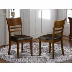 Outlet 👍 East West Furniture Lynfield 37" Leather Dining Chairs In Espresso (Set Of 2) ⌛ -Cheap Office Chairs Store 2352337 1 L