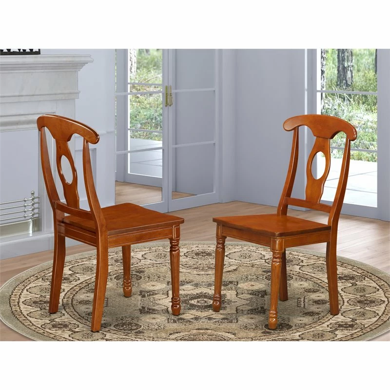 Deals 🔥 East West Furniture Napoleon 10" Wood Dining Chairs In Saddle Brown (Set Of 2) 🥰 4 Deals 🔥 East West Furniture Napoleon 10" Wood Dining Chairs In Saddle Brown (Set Of 2) 🥰 - Image 2