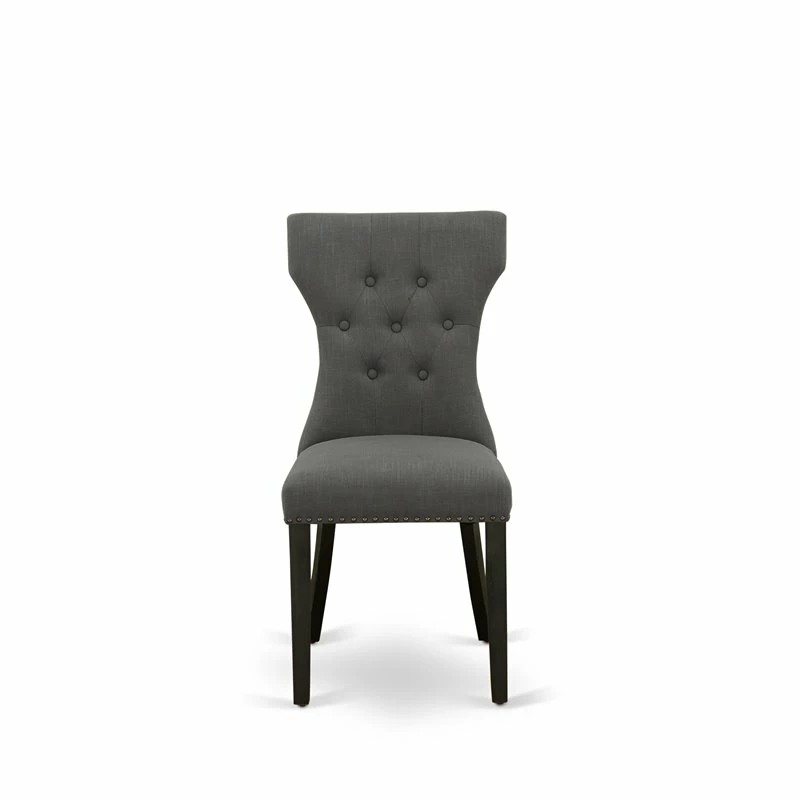 Budget ๐ East West Furniture Gallitin 41" Fabric Dining Chairs In Black/Gray (Set Of 2) ๐ 6 Budget ๐ East West Furniture Gallitin 41" Fabric Dining Chairs In Black/Gray (Set Of 2) ๐ - Image 4