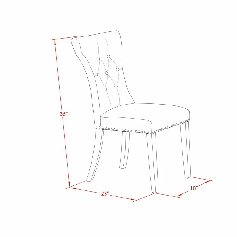 Budget ๐ East West Furniture Gallitin 41" Fabric Dining Chairs In Black/Gray (Set Of 2) ๐ 8 Budget ๐ East West Furniture Gallitin 41" Fabric Dining Chairs In Black/Gray (Set Of 2) ๐ - Image 6