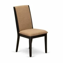 Hot Sale 😉 East West Furniture Lancy 39" Fabric Dining Chairs In Black/Brown (Set Of 2) ✔️ -Cheap Office Chairs Store 2352354 2 L