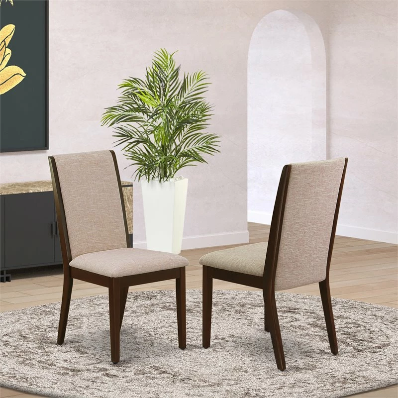 Coupon 🥰 East West Furniture Lancy 39" Fabric Dining Chairs In Mahogany/Brown (Set Of 2) 👏 4 Coupon 🥰 East West Furniture Lancy 39" Fabric Dining Chairs In Mahogany/Brown (Set Of 2) 👏 - Image 2