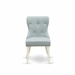 Buy 🔔 East West Furniture Sion 36" Fabric Dining Chairs In White/Blue (Set Of 2) 😀 -Cheap Office Chairs Store 2352360 3 L