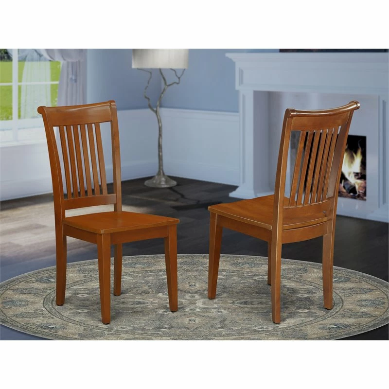 Best deal 🔔 East West Furniture Portland 11" Wood Dining Chairs In Saddle Brown (Set Of 2) 💯 4 Best deal 🔔 East West Furniture Portland 11" Wood Dining Chairs In Saddle Brown (Set Of 2) 💯 - Image 2