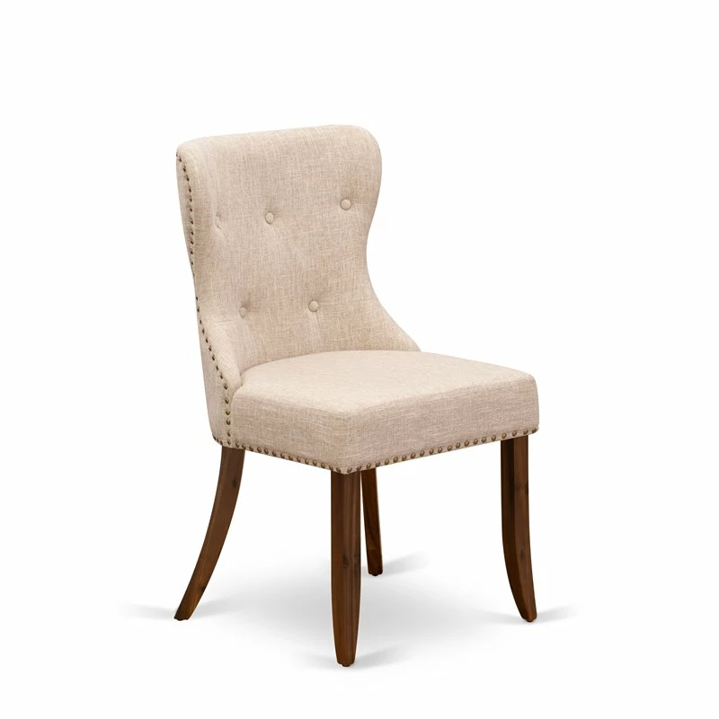 Brand new 🌟 East West Furniture Sion 36" Fabric Dining Chairs In Walnut/Beige (Set Of 2) 🥰 5 Brand new 🌟 East West Furniture Sion 36" Fabric Dining Chairs In Walnut/Beige (Set Of 2) 🥰 - Image 3