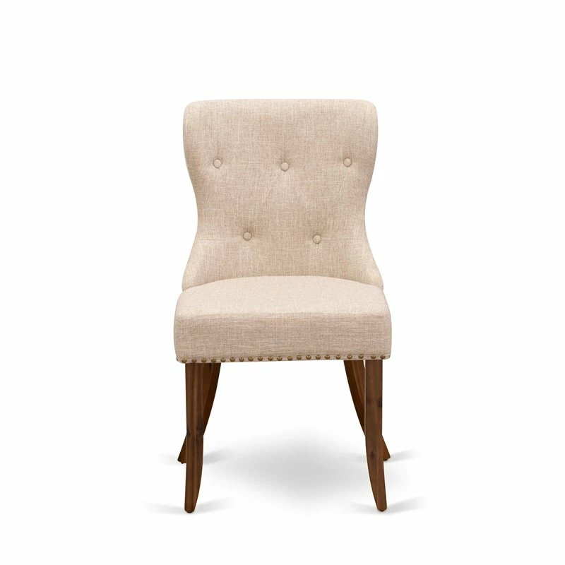 Brand new 🌟 East West Furniture Sion 36" Fabric Dining Chairs In Walnut/Beige (Set Of 2) 🥰 6 Brand new 🌟 East West Furniture Sion 36" Fabric Dining Chairs In Walnut/Beige (Set Of 2) 🥰 - Image 4