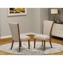Brand new 🤩 East West Furniture Verona Fabric Dining Chairs In Walnut/Tan (Set Of 2) 🥰 -Cheap Office Chairs Store 2352387 1 L