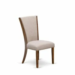 Brand new 🤩 East West Furniture Verona Fabric Dining Chairs In Walnut/Tan (Set Of 2) 🥰 -Cheap Office Chairs Store 2352387 2 L