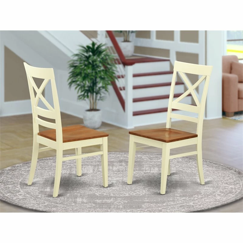 Brand new ๐ฅฐ East West Furniture Quincy 10" Wood Dining Chair In Cream/Cherry (Set Of 2) ๐งจ 4 Brand new ๐ฅฐ East West Furniture Quincy 10" Wood Dining Chair In Cream/Cherry (Set Of 2) ๐งจ - Image 2