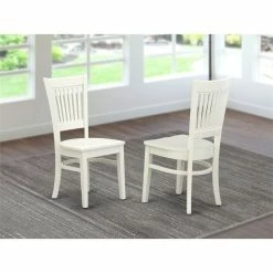 Brand new ❤️ East West Furniture Vancouver 12" Wood Dining Chairs In White (Set Of 2) 🧨 -Cheap Office Chairs Store 2352397 1 L