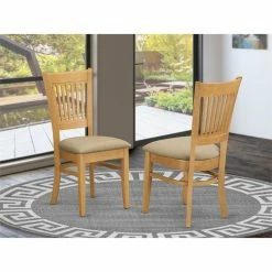 Hot Sale 🧨 East West Furniture Vancouver 37" Fabric Dining Chairs In Oak (Set Of 2) 😉 -Cheap Office Chairs Store 2352398 1 L
