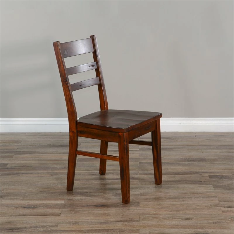 Best Pirce ๐ Sunny Designs Tuscany 18" Ladderback Chair With Wood Seat In Medium Brown โ 5 Best Pirce ๐ Sunny Designs Tuscany 18" Ladderback Chair With Wood Seat In Medium Brown โ - Image 3