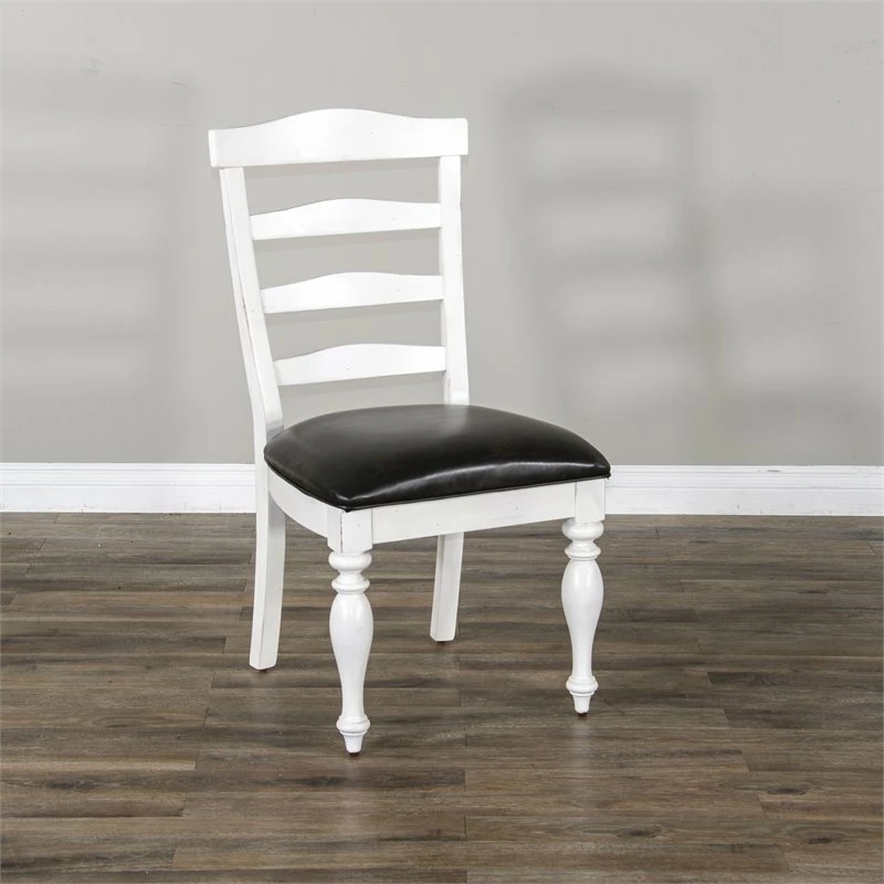 Flash Sale ⭐ Sunny Designs Carriage House 41" Ladderback Chair With Cushion Seat In White ❤️ 5 Flash Sale ⭐ Sunny Designs Carriage House 41" Ladderback Chair With Cushion Seat In White ❤️ - Image 3