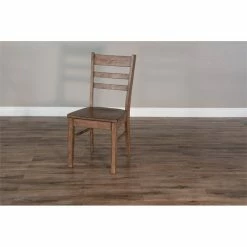 Cheap 👏 Sunny Designs Doe Valley 18" Coastal Wood Ladderback Chair In Taupe Brown ⌛ -Cheap Office Chairs Store 2352997 2 L