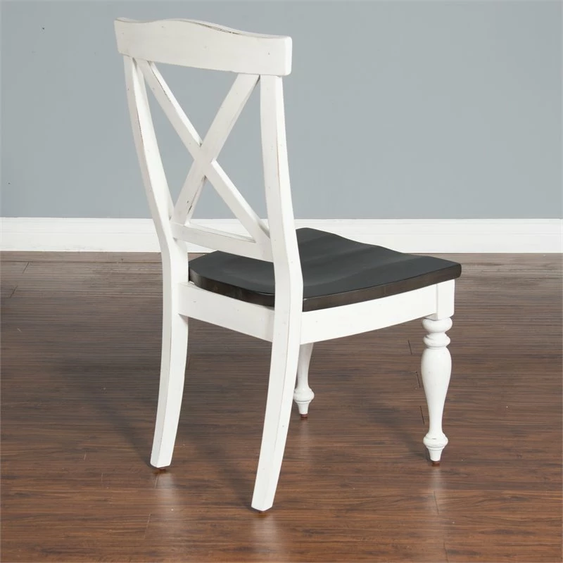 Brand new 💯 Sunny Designs Carriage House 41" Wood Crossback Chair In White/Dark Brown ❤️ 7 Brand new 💯 Sunny Designs Carriage House 41" Wood Crossback Chair In White/Dark Brown ❤️ - Image 5