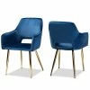 Buy 🎉 Bowery Hill Germaine Navy Blue Velvet Metal Dining Chairs (Set Of 2) 😉 -Cheap Office Chairs Store 2353983 L