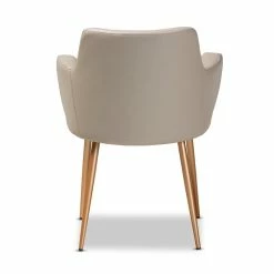 Brand new 🎉 Bowery Hill Beige Upholstered Gold Metal Dining Chair 💯 -Cheap Office Chairs Store 2359858 3 L