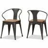 Brand new ✔️ Bowery Hill Steel Dining Arm Chair In Gunmetal (Set Of 2) 🎁 -Cheap Office Chairs Store 2367489 L
