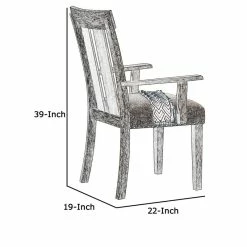 Coupon 🌟 Benzara Wood And Fabric Dining Side Armchairs With Nail Head Trim In Beige And Brown ✨ -Cheap Office Chairs Store 2369114 4 L