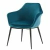 Outlet 🎉 Benzara Velvet Upholstered Dining Chair With Padded Seat And Tapered Legs In Blue 👏 -Cheap Office Chairs Store 2369453 5 L