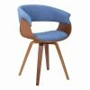 Best reviews of ✔️ Benzara Mid Century Wooden Dining Chair With Curved Fabric Seating In Brown And Blue 🤩 -Cheap Office Chairs Store 2369528 L