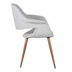 Outlet ⌛ Benzara 18 Inch Modern Dining Chair- Angled Tapered Legs- Gray And Brown ⭐ -Cheap Office Chairs Store 2369530 2 L