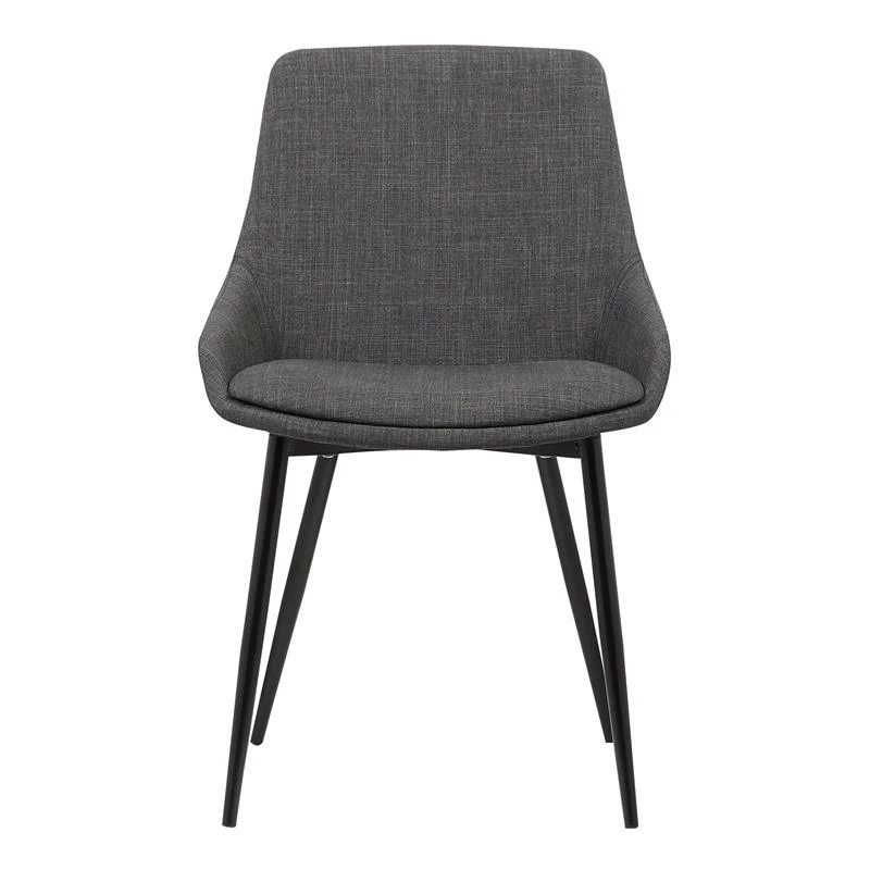 Discount ๐ Benzara Fabric Upholstered Dining Chair With Metal Legs In Black And Gray ๐ 4 Discount ๐ Benzara Fabric Upholstered Dining Chair With Metal Legs In Black And Gray ๐ - Image 2