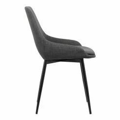 Discount ๐ Benzara Fabric Upholstered Dining Chair With Metal Legs In Black And Gray ๐ 7 Discount ๐ Benzara Fabric Upholstered Dining Chair With Metal Legs In Black And Gray ๐ -Cheap Office Chairs Store 2369537 2 L
