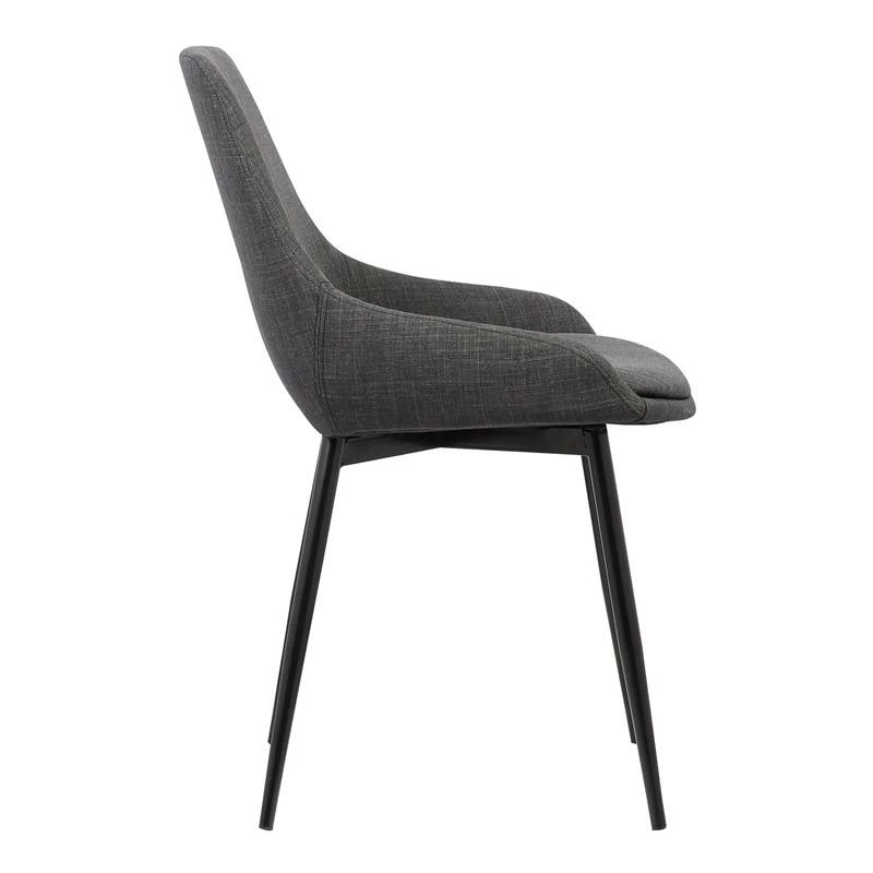 Discount ๐ Benzara Fabric Upholstered Dining Chair With Metal Legs In Black And Gray ๐ 5 Discount ๐ Benzara Fabric Upholstered Dining Chair With Metal Legs In Black And Gray ๐ - Image 3