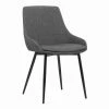 Discount 👏 Benzara Fabric Upholstered Dining Chair With Metal Legs In Black And Gray 🎁 -Cheap Office Chairs Store 2369537 L