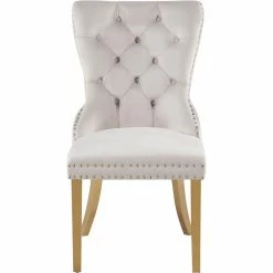 Cheapest 😉 Meridian Furniture Carmen Cream Velvet Dining Chairs (Set Of 2) 🤩