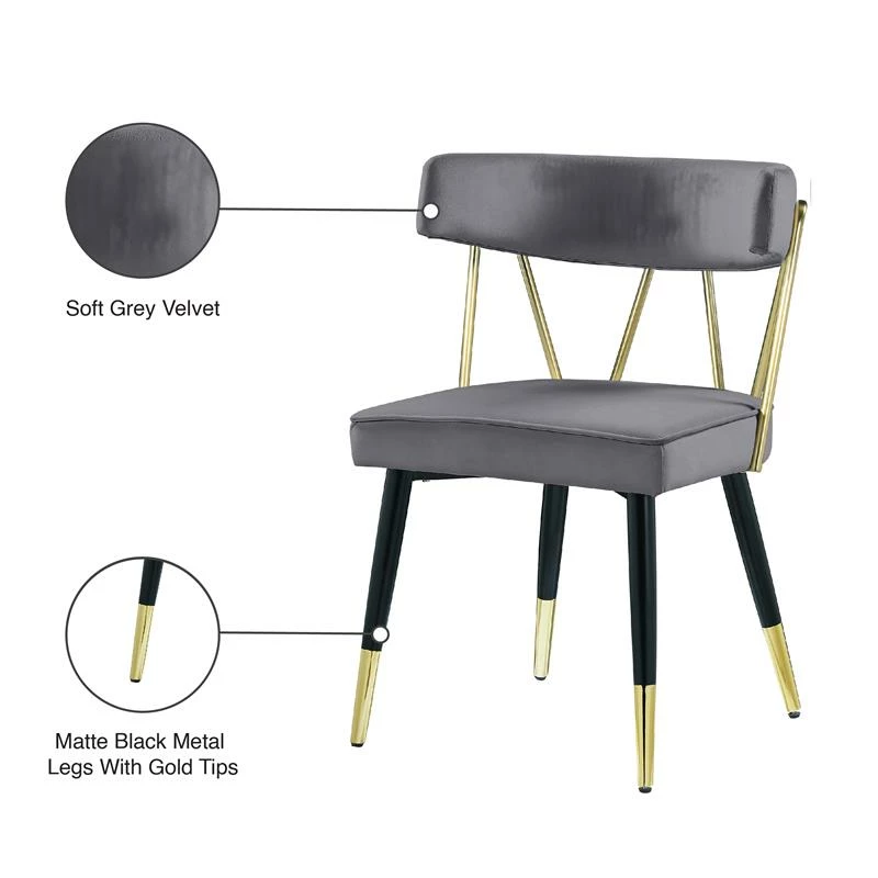 Coupon 🌟 Meridian Furniture Rheingold Grey Velvet Dining Chair (Set Of 2) ⭐ 8 Coupon 🌟 Meridian Furniture Rheingold Grey Velvet Dining Chair (Set Of 2) ⭐ - Image 6