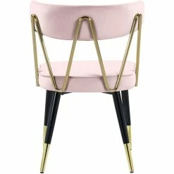 Promo 🛒 Meridian Furniture Rheingold Pink Velvet Dining Chair (Set Of 2) 🔔