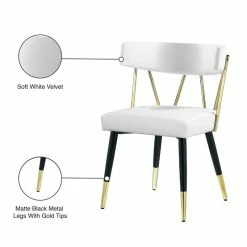 Hot Sale 👏 Meridian Furniture Rheingold White Faux Leather Dining Chair (Set Of 2) 🤩 -Cheap Office Chairs Store 2370923 5 L