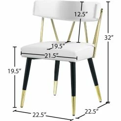 Hot Sale 👏 Meridian Furniture Rheingold White Faux Leather Dining Chair (Set Of 2) 🤩 -Cheap Office Chairs Store 2370923 6 L