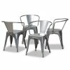 Buy 🌟 Baxton Studio Ryland Grey Finished Metal Dining Chair (Set Of 4) ⌛ -Cheap Office Chairs Store 2383480 2 L