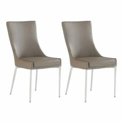 Best Sale ๐ Milan Patricia Club Faux Leather Dining Chair In Brown (Set Of 2) ๐