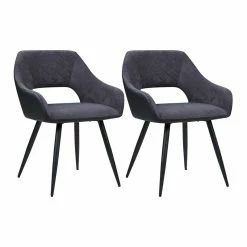 Best Sale ๐ Milan Henry Open-Back Fabric Side Chair With Gray Diamond Tufting (Set Of 2) โจ