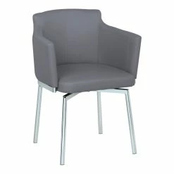 Discount ๐ Milan Danah Club Arm Chairs With Memory Swivel In Gray (Set Of 2) ๐