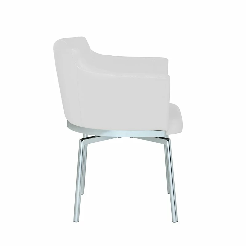 Outlet 🤩 Milan Danah Club Arm Chairs With Memory Swivel In White (Set Of 2) 😍 5 Outlet 🤩 Milan Danah Club Arm Chairs With Memory Swivel In White (Set Of 2) 😍 - Image 3