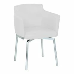 Outlet ๐คฉ Milan Danah Club Arm Chairs With Memory Swivel In White (Set Of 2) ๐