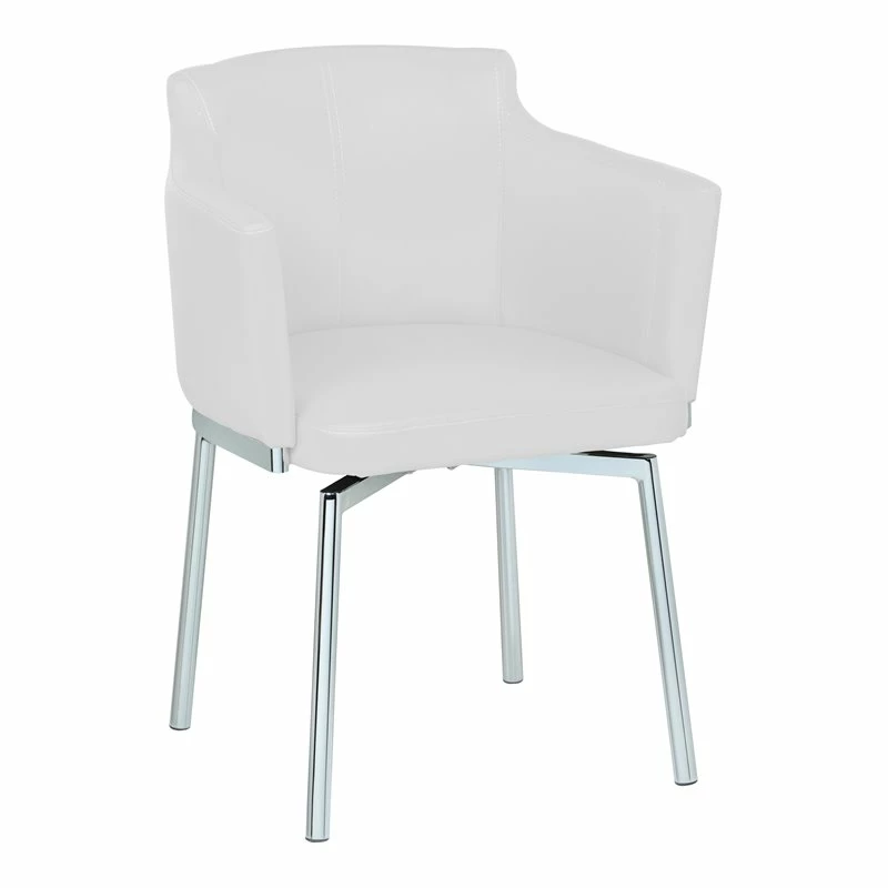 Outlet 🤩 Milan Danah Club Arm Chairs With Memory Swivel In White (Set Of 2) 😍 3 Outlet 🤩 Milan Danah Club Arm Chairs With Memory Swivel In White (Set Of 2) 😍
