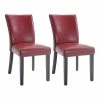 Best deal 🥰 Milan Meadow 38" Bonded Leather Parson Chair In Red (Set Of 2) 👏 -Cheap Office Chairs Store 2385260 L