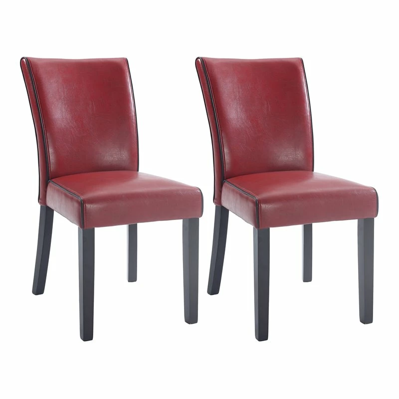 Best deal ๐ฅฐ Milan Meadow 38" Bonded Leather Parson Chair In Red (Set Of 2) ๐ 3 Best deal ๐ฅฐ Milan Meadow 38" Bonded Leather Parson Chair In Red (Set Of 2) ๐