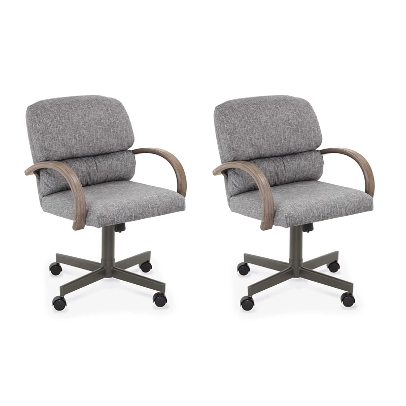 Wholesale 👍 Chromcraft Douglas Swivel Dining Arm Chair In Sea Gray (Set Of 2) 🔥 3 Wholesale 👍 Chromcraft Douglas Swivel Dining Arm Chair In Sea Gray (Set Of 2) 🔥