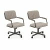 Flash Sale 🌟 Chromcraft Douglas Swivel Dining Arm Chair In Sea Gray (Set Of 2) 👏 -Cheap Office Chairs Store 2387469 1 L