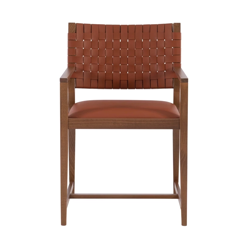 Buy ๐ฏ Linon Hutton Solid Wood And Leather Arm Chair In Brown ๐ 4 Buy ๐ฏ Linon Hutton Solid Wood And Leather Arm Chair In Brown ๐ - Image 2