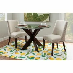 Best Pirce 🛒 Linon Hale Wood Dining Chairs Set Of Two In Espresso And Natural ✨ -Cheap Office Chairs Store 2391569 8 L